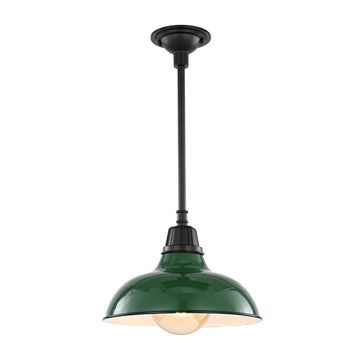 Jasper 12.25" Farmhouse Industrial Indoor/Outdoor Iron LED Pendant